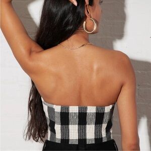 Mara Hoffman Layne Cropped Strapless Top in Black and White NWT Size 2